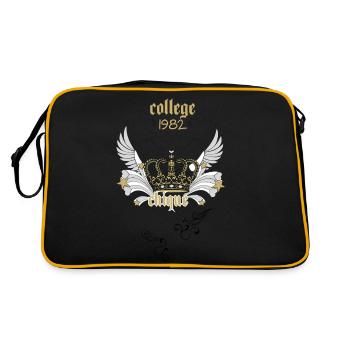 College - Retro Tasche - Schwarz/Gold - Hinten