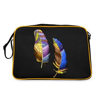 Feder - Retro Tasche - Schwarz/Gold - Hinten