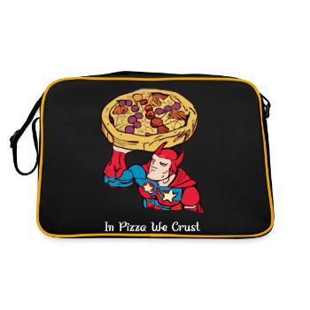 In pizza we crust - Retro Bag - black/gold - Back
