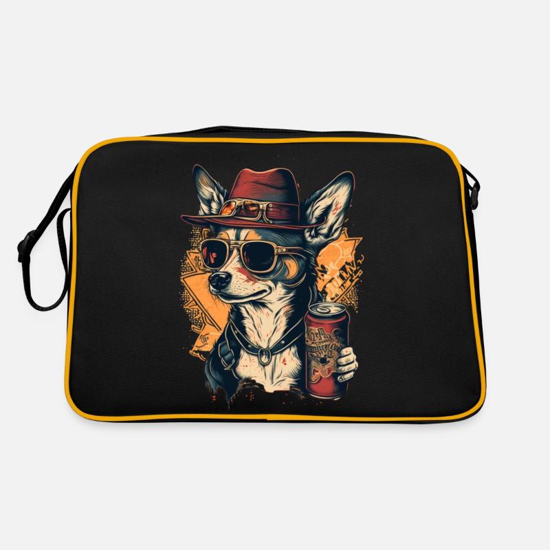 Cool fox with beer and sunglasses Retro Bag
