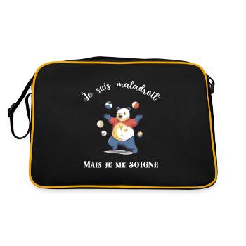 Je suis maladroit - Sac Retro - noir/or - Dos
