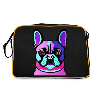 Happy dog. Happy dogs. French Bulldog - Retro Bag - black/gold - Back