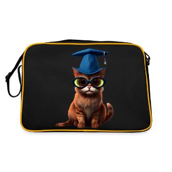 Bachelor School Leaving Certificate Cat Studies Graduate - Retro Bag - black/gold - Back