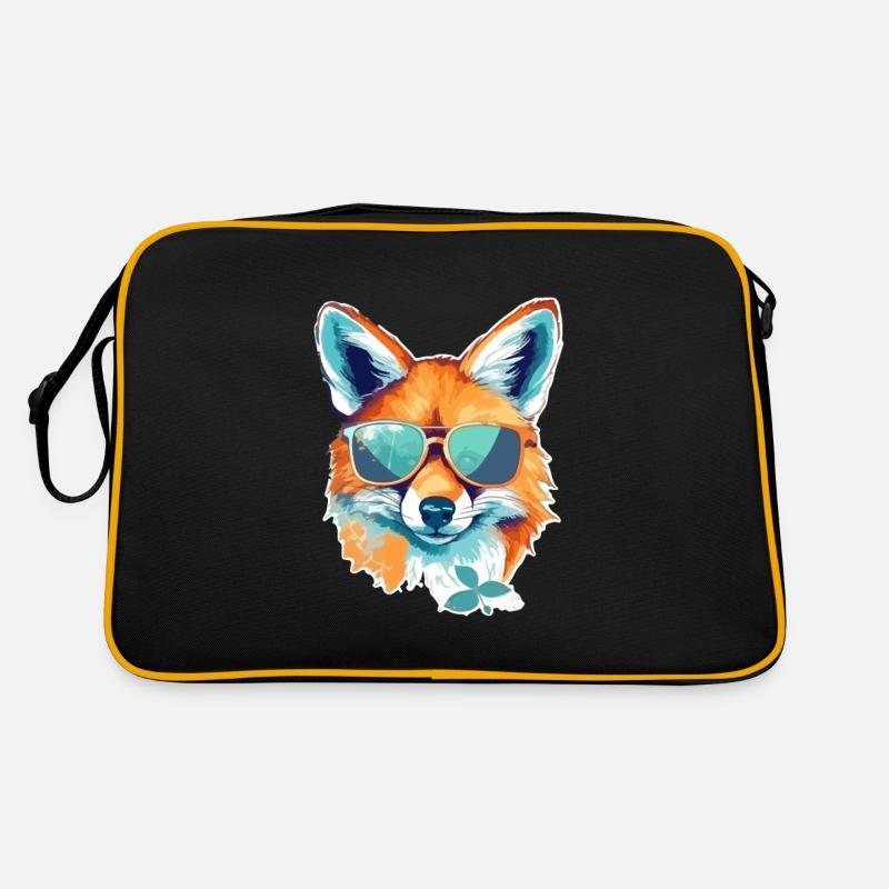 Iky the bespectacled fox Retro Bag