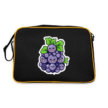 Grappe de raisin kawaii - Sac Retro - noir/or - Dos