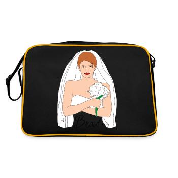 braut braun 1 - Retro Tasche - Schwarz/Gold - Hinten