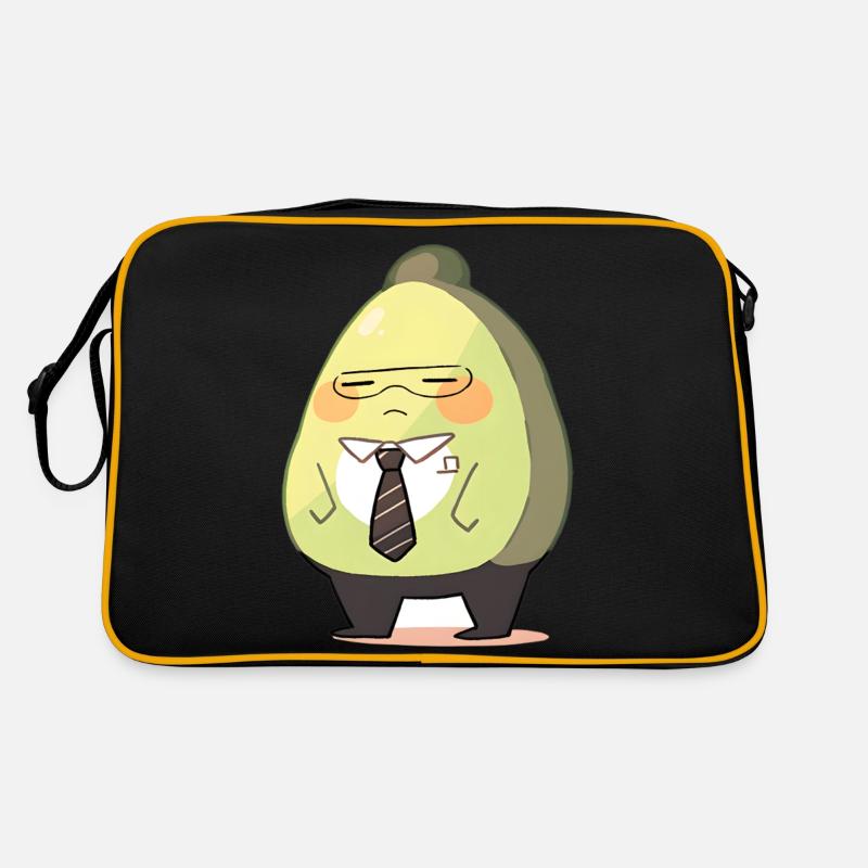 Office Avocado - Retro Tasche - Schwarz/Gold