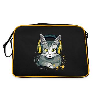Jili the audiophile cat - Retro Bag - black/gold - Back