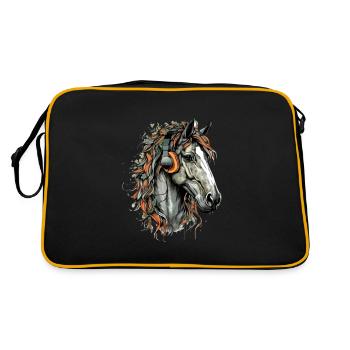 Koni the audiophile horse - Retro Bag - black/gold - Back