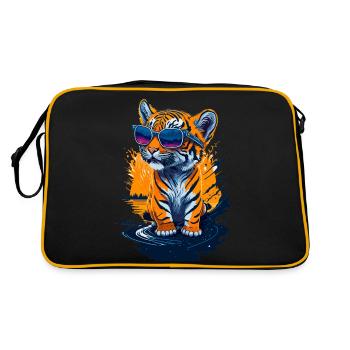 Mignon bébé tigre - Sac Retro - noir/or - Dos