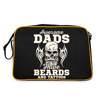 Les papas géniaux ont des barbes et des tatouages Homme barbu F - Sac Retro - noir/or - Dos