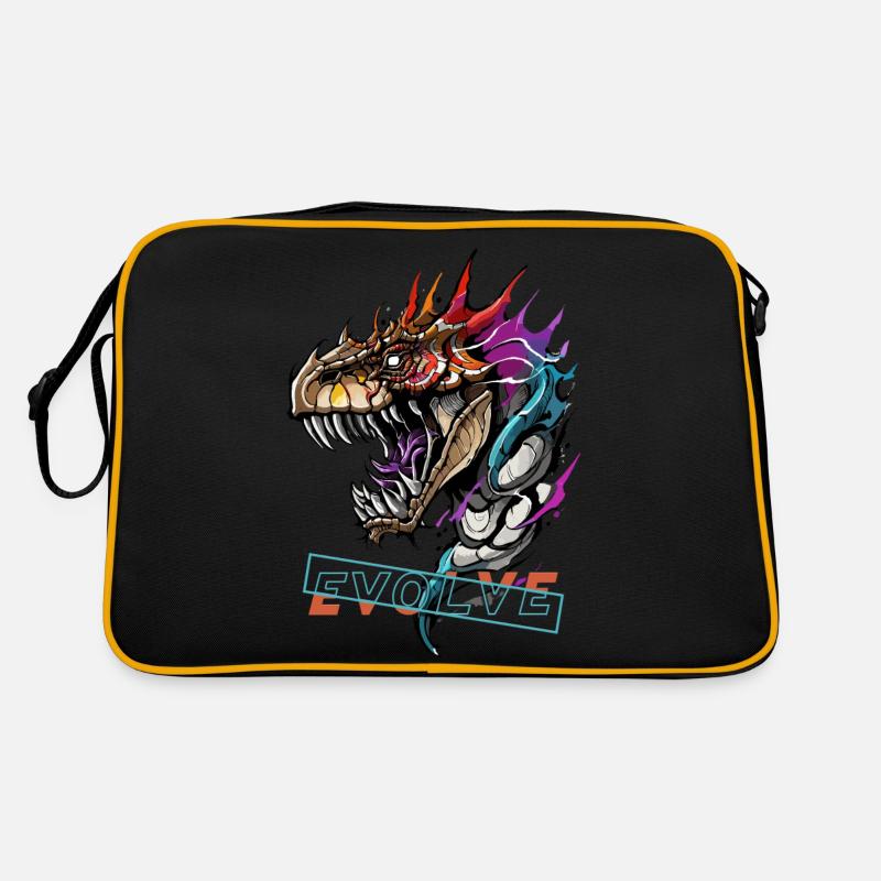 Evolution des Drachen brüllen Retro Tasche