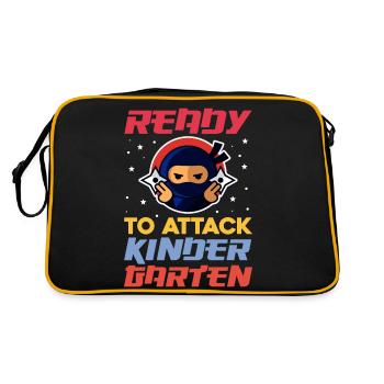 ready to attack kinder garten Design for a child - Retro Bag - black/gold - Back