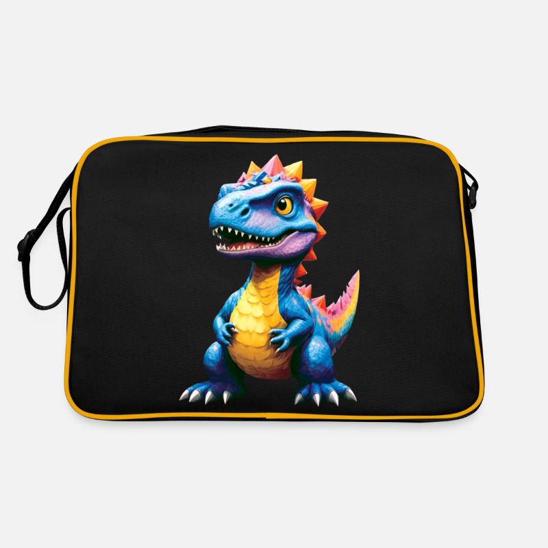 Dino, Dinosaur, Custom Text, Shape Retro Bag