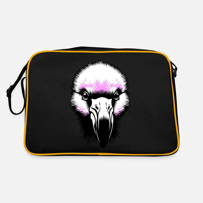 Flamingo - Retro Tasche - Schwarz/Gold