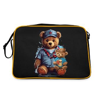Couple d’ours en peluche - Sac Retro - noir/or - Dos