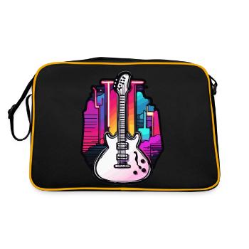Rock n roll / Guitare / Musique / Instrument - Sac Retro - noir/or - Dos