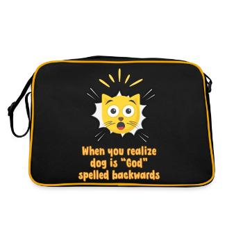When you realize dog is God spelled backwards - Retro Bag - black/gold - Back