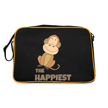 MONKEY HAPPIEST - Retro Bag - black/gold - Back