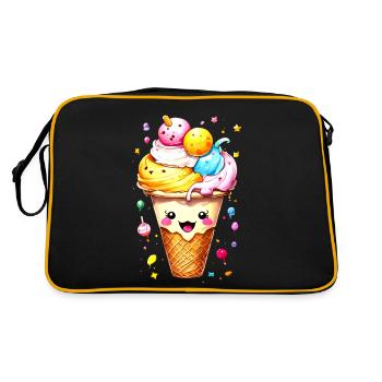 cornet de glace - Sac Retro - noir/or - Dos