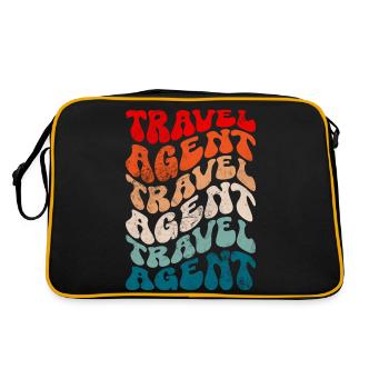 Retro Travel agent - Retro Tasche - Schwarz/Gold - Hinten