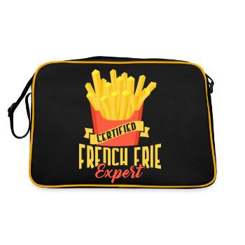 French Fries Aficionado : certifié et avisé - Sac Retro - noir/or - Dos