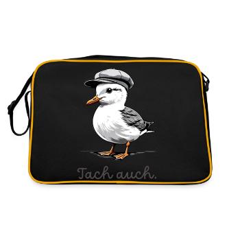 Jolie mouette d’Allemagne du Nord « Tach auch » - Sac Retro - noir/or - Dos