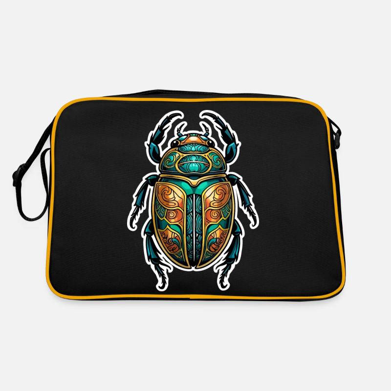 Skarabäus Neo Traditional - Retro Tasche - Schwarz/Gold