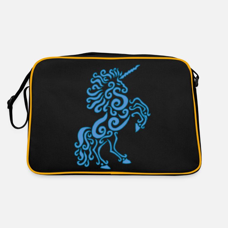 Blaues Einhorn Pferd Retro Tasche