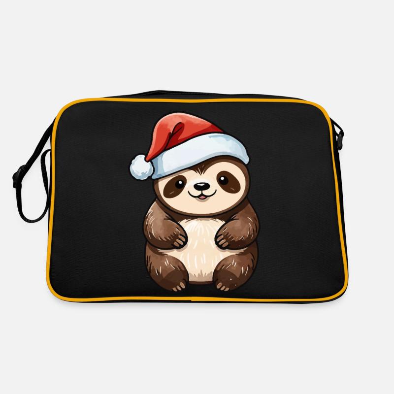 Faultier Weihnachten Zeichnung Retro Tasche