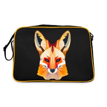 Serene Red Fox with Golden Fur Low Polygon - Retro Bag - black/gold - Back