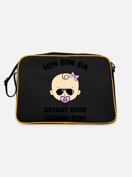 Baby girl locks up your sons - Retro Bag - black/gold - Back