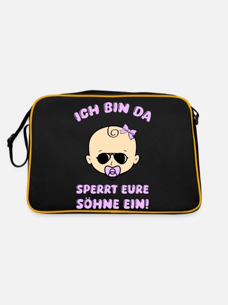Baby girl locks up your sons - Retro Bag - black/gold - Back