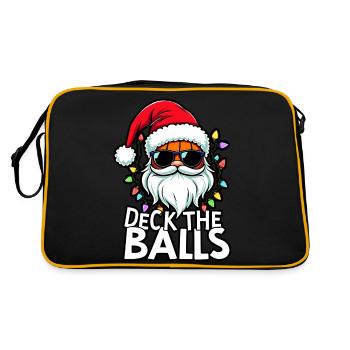 Basketball Im Weihnachtsmannkostüm "Deck The Balls - Retro Tasche - Schwarz/Gold - Hinten
