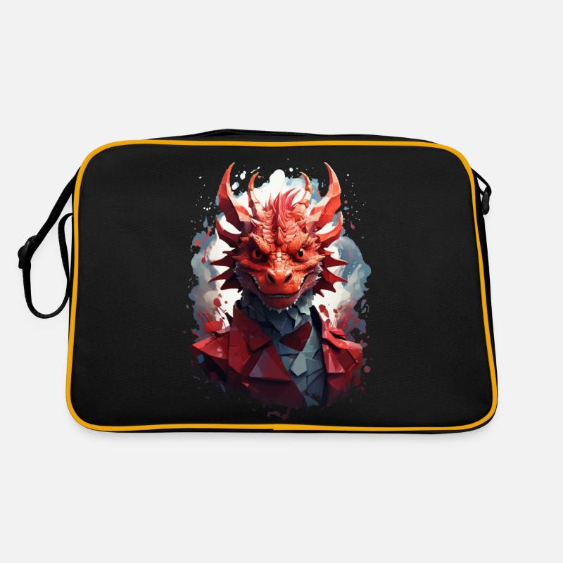 Drache - Retro Tasche - Schwarz/Gold