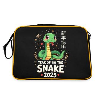 Fête du Nouvel An, Chine du Nouvel An, Année du Serpent - Sac Retro - noir/or - Dos