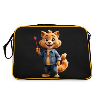 Cute animal - Retro Tasche - Schwarz/Gold - Hinten