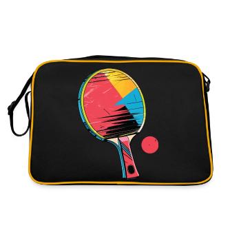 Raquette de tennis de table rétro motif sportif coloré - Sac Retro - noir/or - Dos