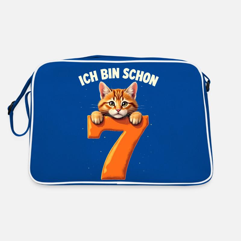 7. Geburtstag Mädchen Junge Katze Ich Bin Schon Retro Tasche