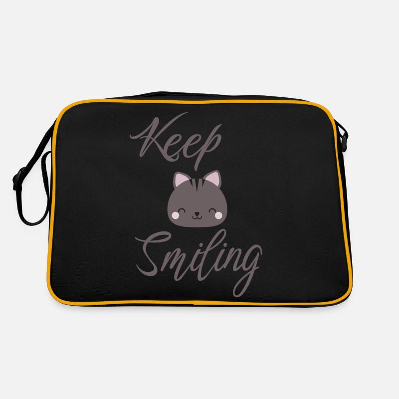 Keep smiling cute cat Retro Tasche