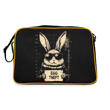 Bunny Egg Thief Easter Bunny Mugshot Police Photo Easter - Retro Bag - black/gold - Back