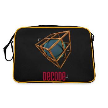Drucke für Musikliebhaber, Musik, trendy - Retro Tasche - Schwarz/Gold - Hinten