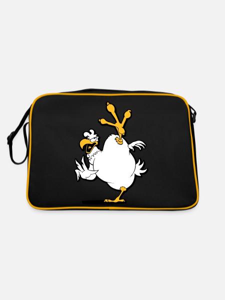 kung_fu_chicken - Retro Bag - black/gold - Back