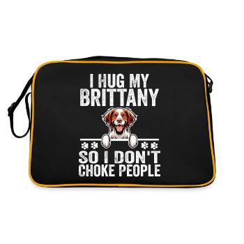I Hug My Brittany So I Don't Choke People - Sac Retro - noir/or - Dos