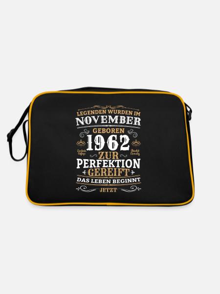 Retro Vintage Legendär Geburtstag November 1962 - Retro Tasche - Schwarz/Gold