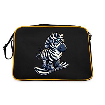 Zebra Snowboard Champion - Climb the Mountain in Style - Retro Bag - black/gold - Back
