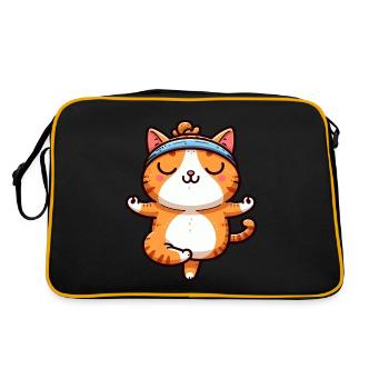Cat Yoga Meditation Meditation Balancing - Retro Bag - black/gold - Back