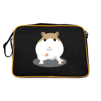 Dessin animé mignon hamster marron et blanc - Sac Retro - noir/or - Dos