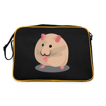 Cute brown hamster - Retro Bag - black/gold - Back