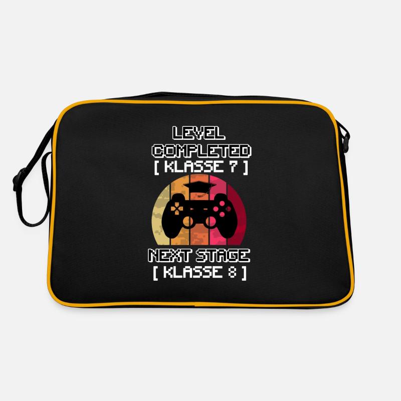 LEVEL COMPLETED KLASSE 7 auf 8 Next LvL der Schule Retro Tasche
